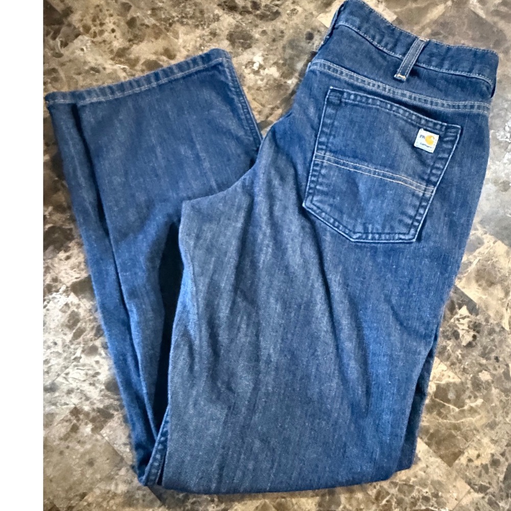 Carhartt FR Flame Resistant Original Fit Jeans Blue Denim 102688-417 Size 12 Reg